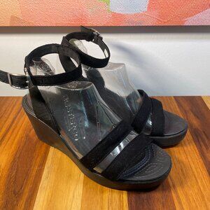 Crocs Heeled Sandals in Black